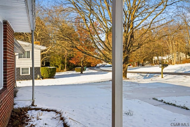 view of snowy yard