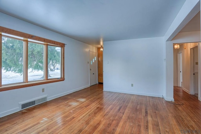 empty room featuring light wood-type flooring