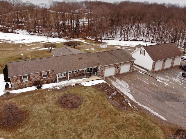 view of snowy aerial view