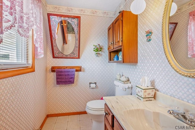 3313 Berlin Plank Rd, Berlin, PA 15530 - bathroom featuring toilet, vanity, tile patterned floors, and baseboards