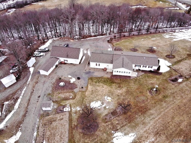 view of snowy aerial view