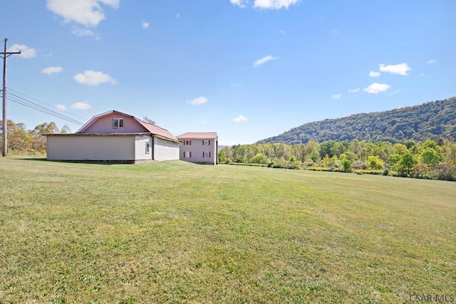 view of yard featuring a mountain view