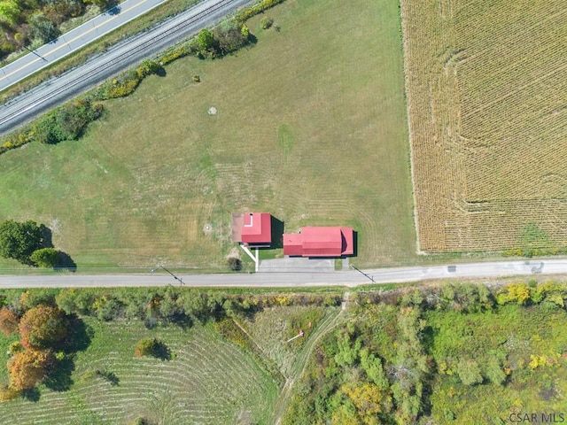 drone / aerial view featuring a rural view