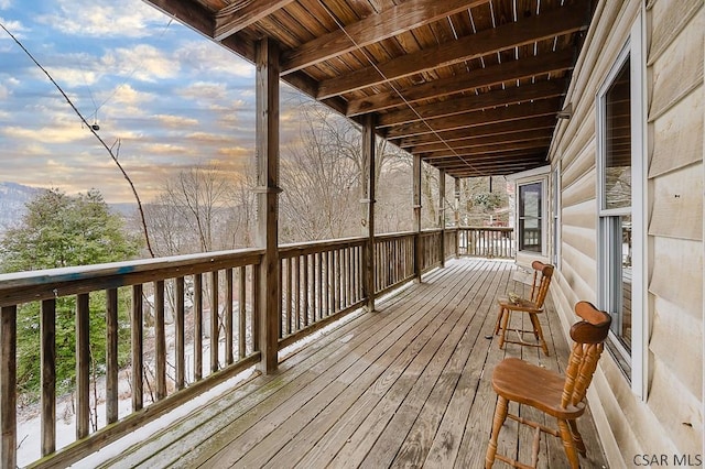 view of deck at dusk