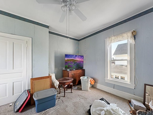 521 N Julian St, Ebensburg, PA 15931 - sitting room with carpet flooring and ceiling fan