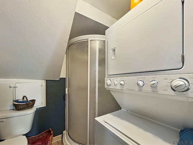 521 N Julian St, Ebensburg, PA 15931 - laundry room with stacked washing machine and dryer
