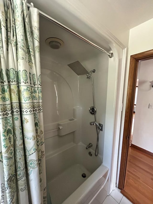 bathroom with tile patterned flooring