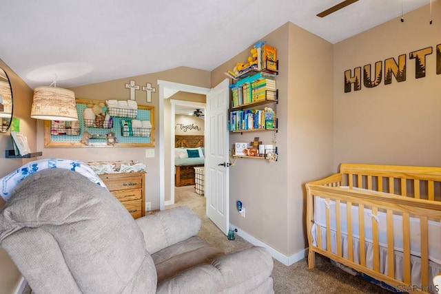 408 Byers Rd, Somerset, PA 15501 - carpeted bedroom with lofted ceiling and baseboards