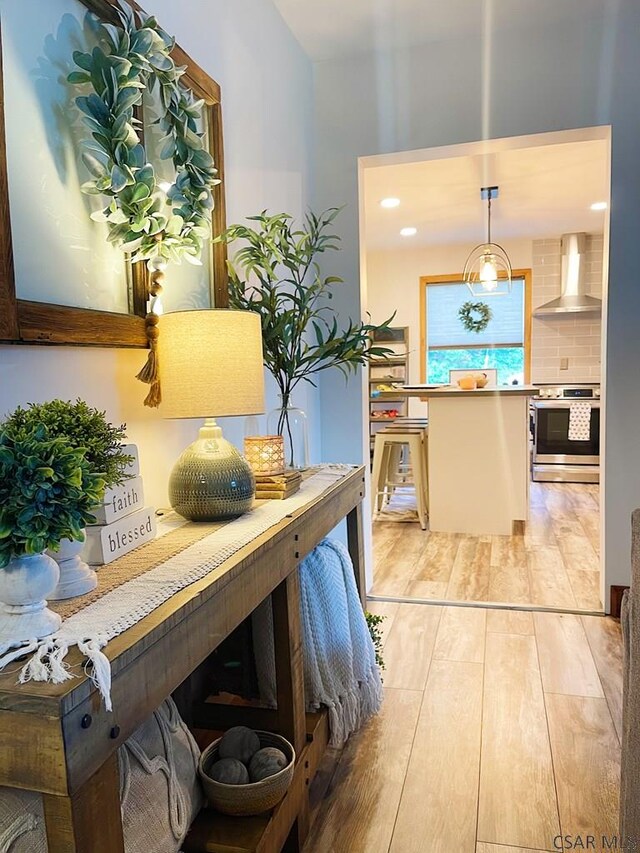 interior space featuring light hardwood / wood-style floors