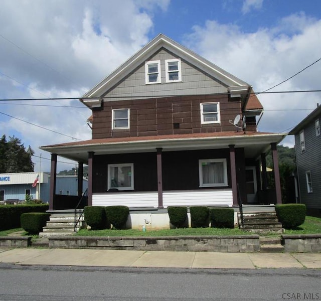 view of front of home featuring a porch