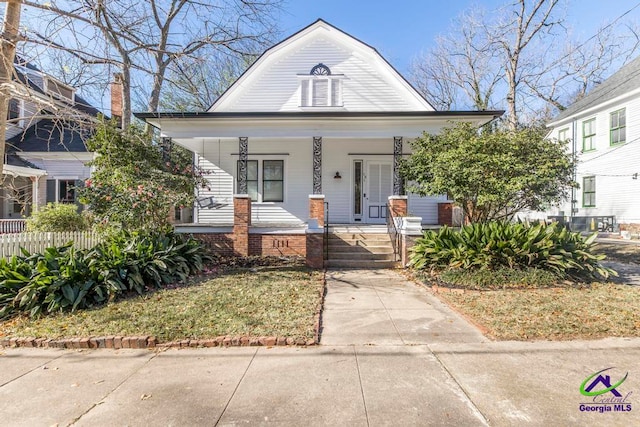 bungalow-style house featuring a porch