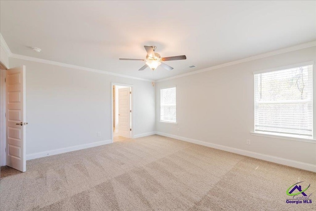 219 Carsons Walk, Macon, GA 31216 - unfurnished room featuring crown molding, baseboards, and a ceiling fan