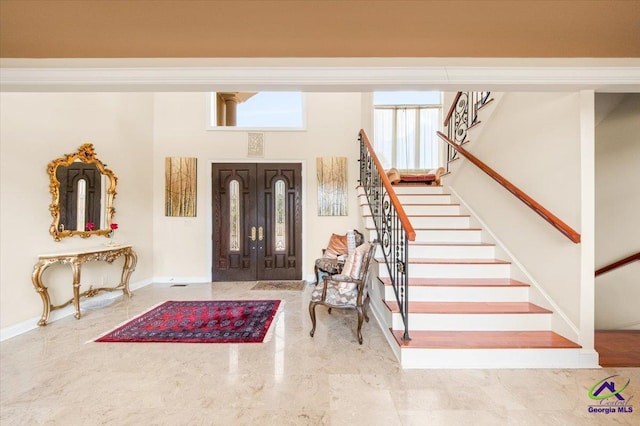 view of tiled entrance foyer