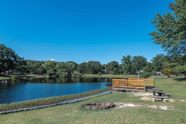 105 Dove Stone Ct, Bonaire, GA 31005 - water view featuring a fire pit