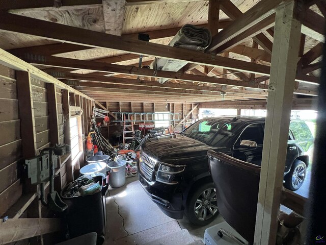 view of garage