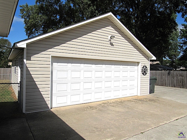 view of garage