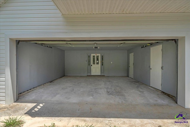 view of garage