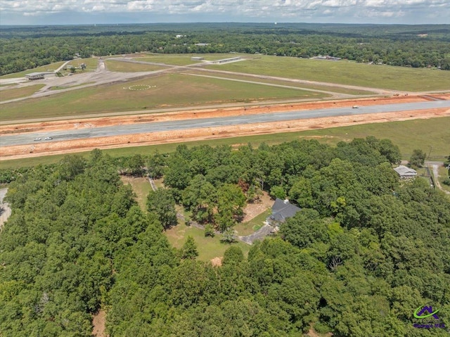 drone / aerial view with a rural view