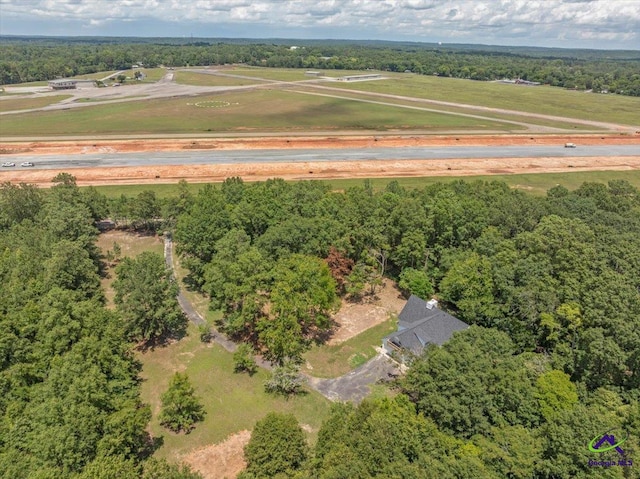 bird's eye view with a rural view