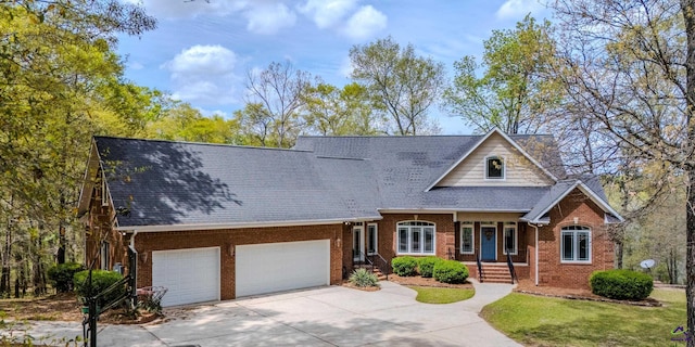 view of front of house with a garage