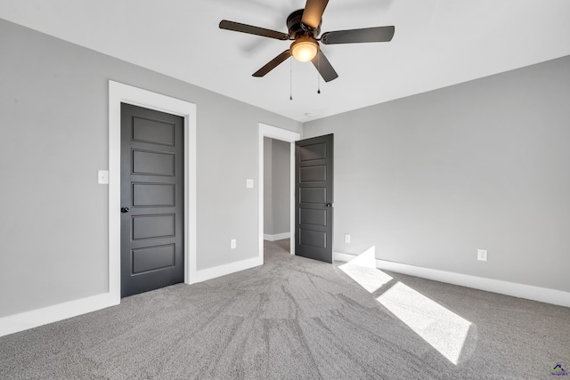 285 Lakeview Dr, Macon, GA 31211 - unfurnished bedroom featuring carpet, baseboards, and ceiling fan