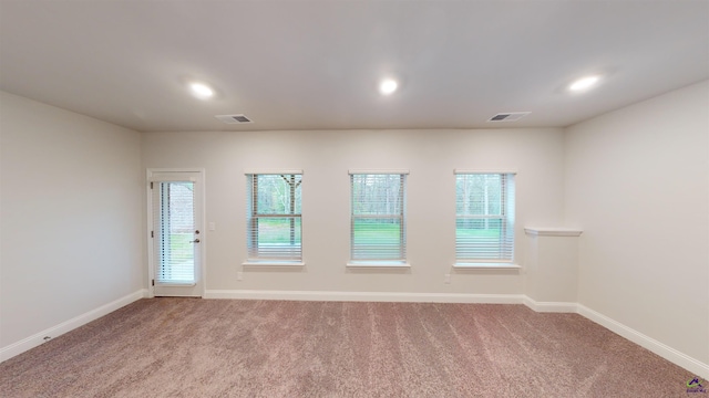 empty room featuring light carpet and plenty of natural light