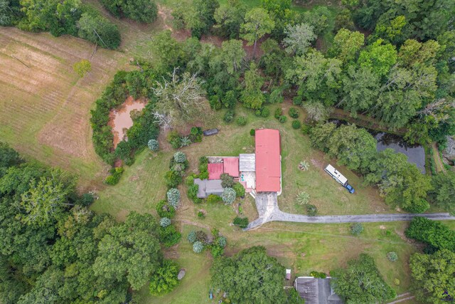 birds eye view of property featuring a rural view