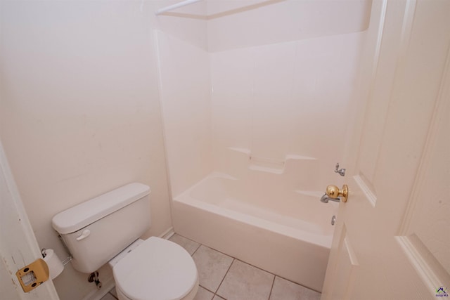 bathroom with tile patterned floors, toilet, and shower / bath combination