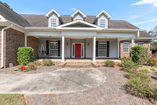 view of front facade featuring a porch