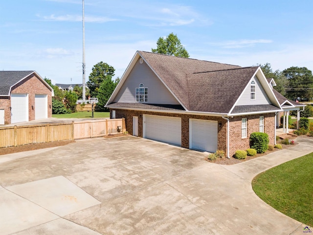 view of home's exterior with a garage