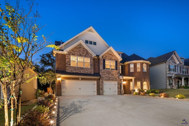 view of front of house with a garage