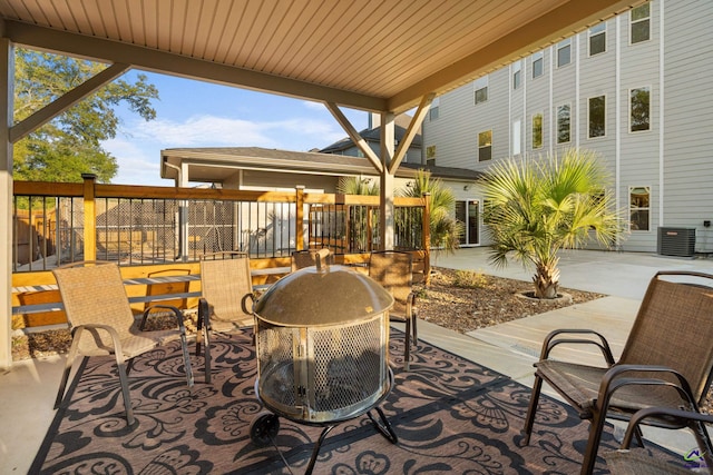 view of patio / terrace with central AC