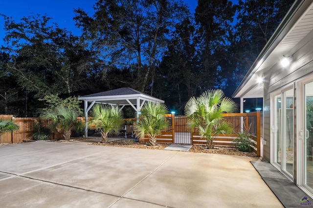 view of patio at twilight