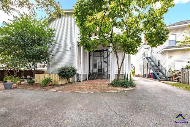 view of front of house featuring central AC