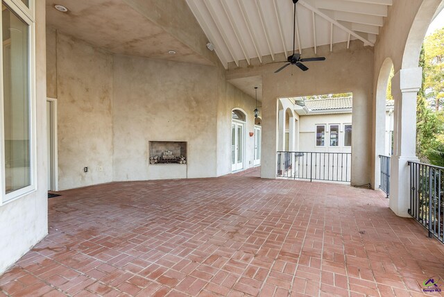 view of patio / terrace featuring ceiling fan