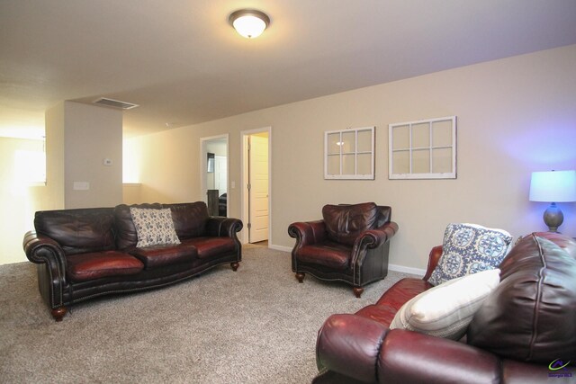 living room with carpet floors