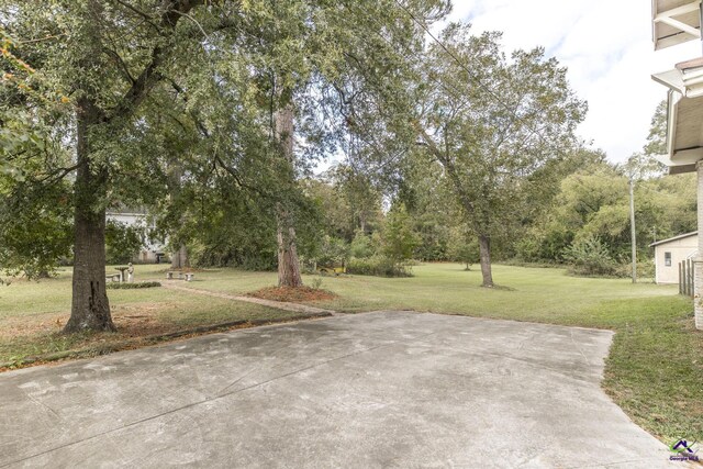 429 N Dooly St, Montezuma, GA 31063 - view of green lawn with a patio