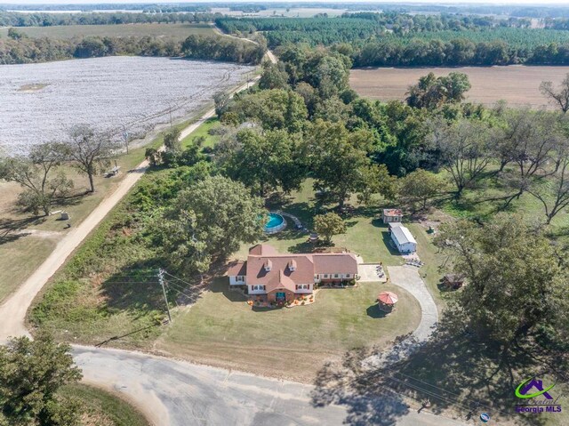 bird's eye view with a rural view