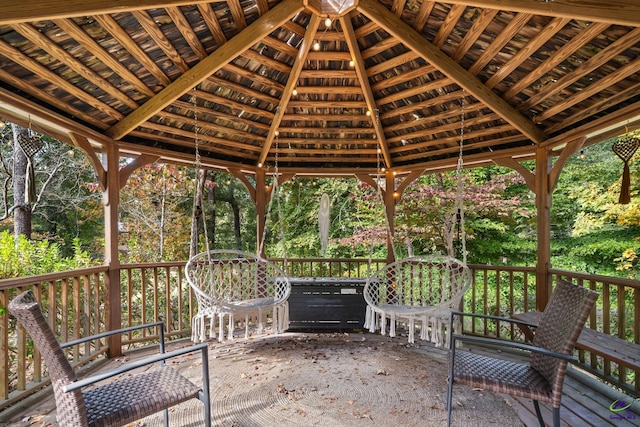 view of patio featuring a gazebo