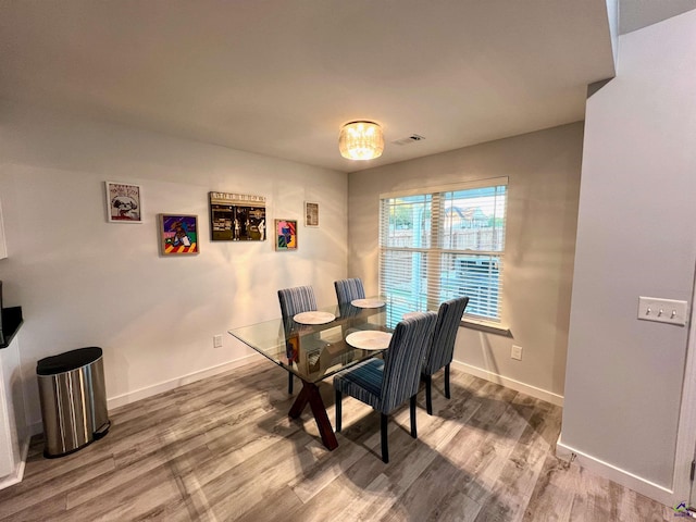 dining area featuring wood-type flooring