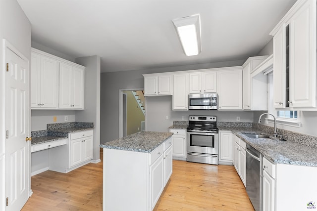 kitchen featuring white cabinets, sink, and stainless steel appliances