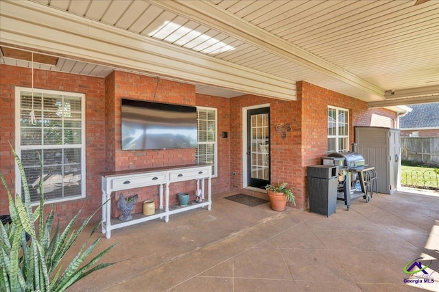 view of patio with grilling area