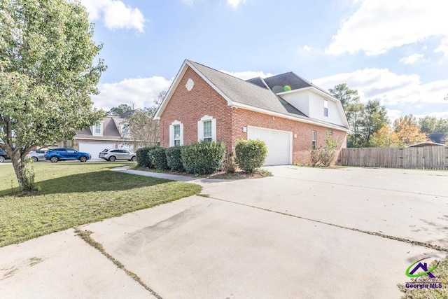 view of property exterior featuring a lawn