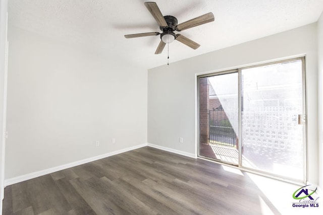 105 Westcliff Cir, Warner Robins, GA 31093 - unfurnished room featuring dark wood-style floors, a ceiling fan, and baseboards