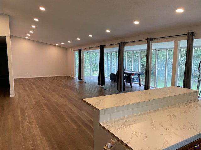 interior space featuring dark hardwood / wood-style flooring