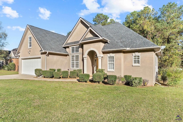 view of front facade with a front yard