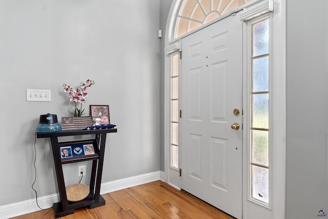 entrance foyer with hardwood / wood-style flooring