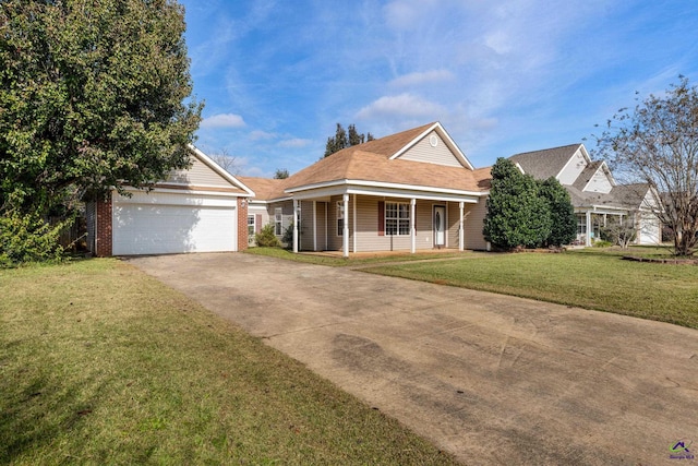 view of front of house featuring a porch and a front yard