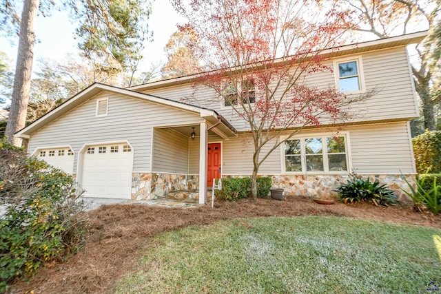 view of property featuring a garage