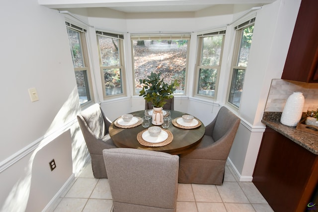 view of tiled dining room